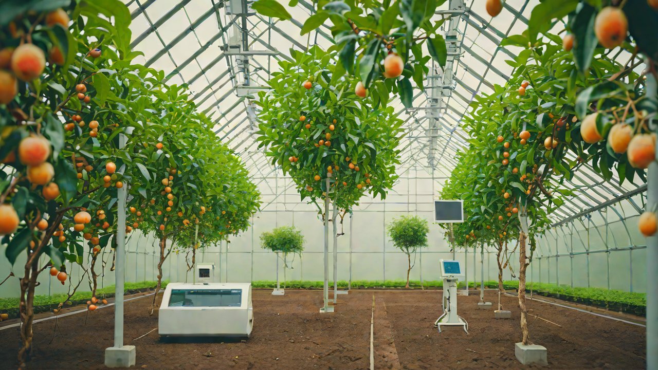 How can IoT soil moisture monitoring help orchards increase the sugar content of fruit?