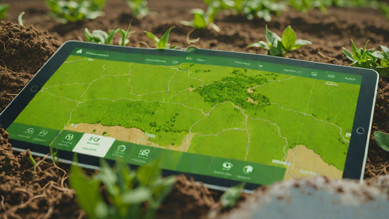 How can farmers access a comprehensive soil moisture map of their farm using a tablet?