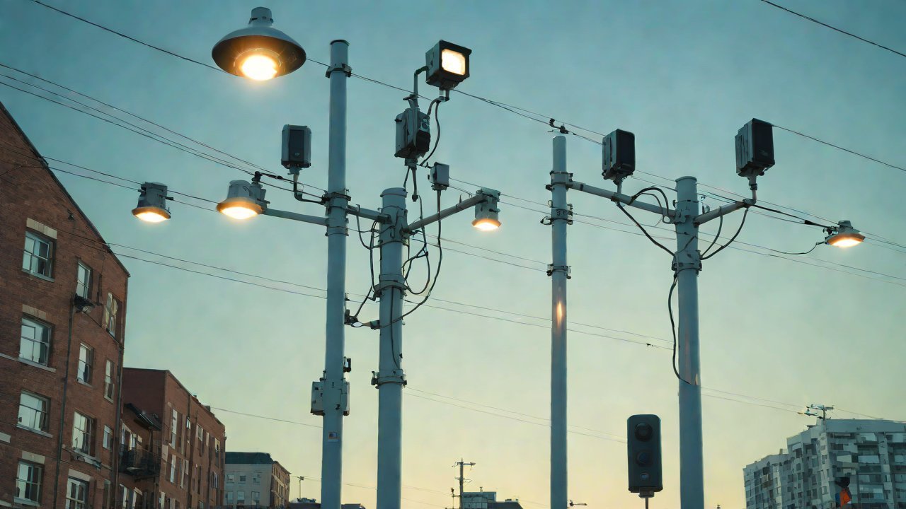 Integration of 5G Micro Base Stations with Streetlight Pole Physical Space and Electromagnetic Interference