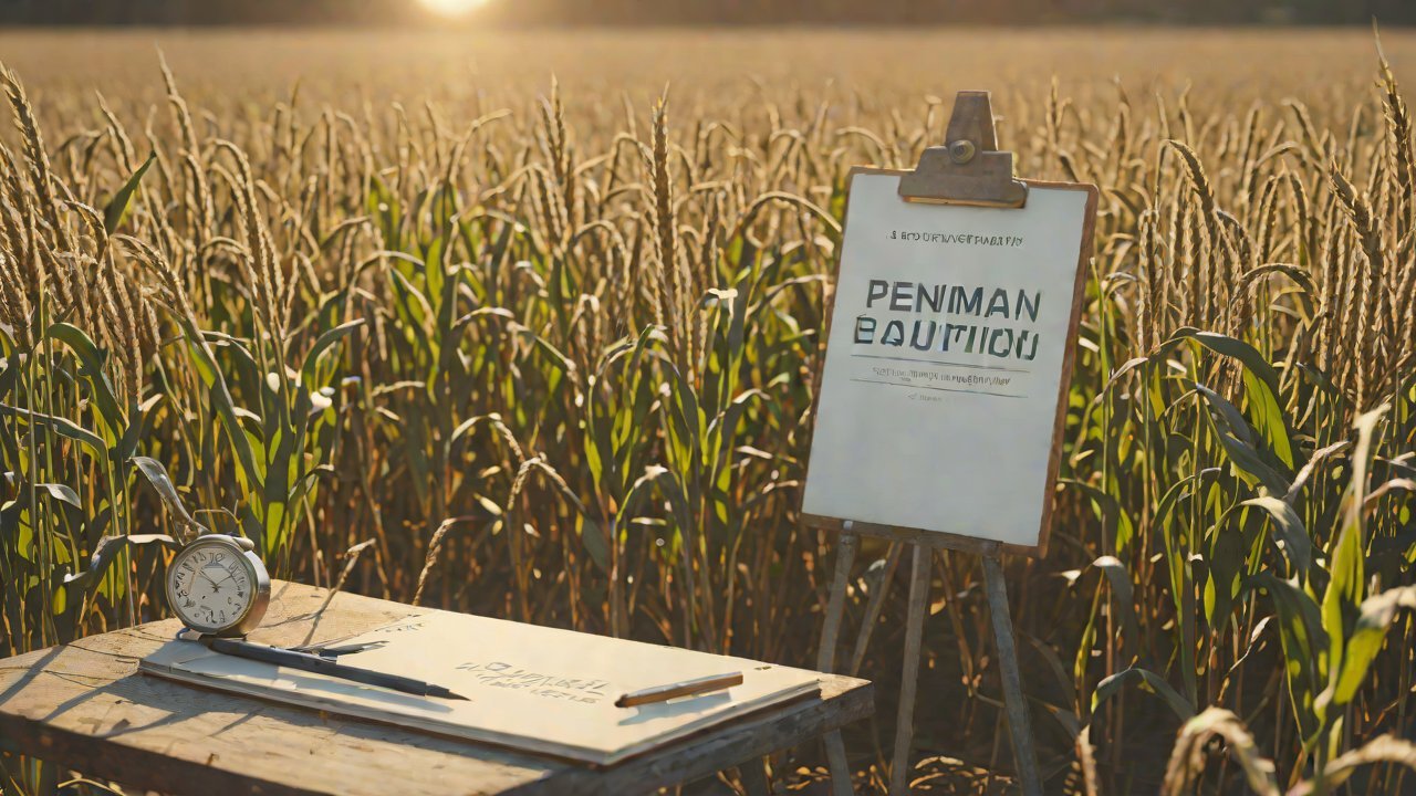 How does the system correct predicted irrigation needs using the Penman equation?