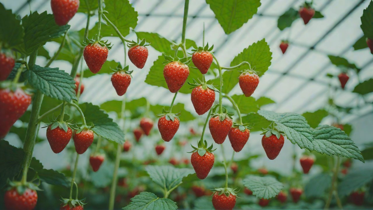 Can soil moisture regulation assist in controlling spider mites in greenhouse strawberries?