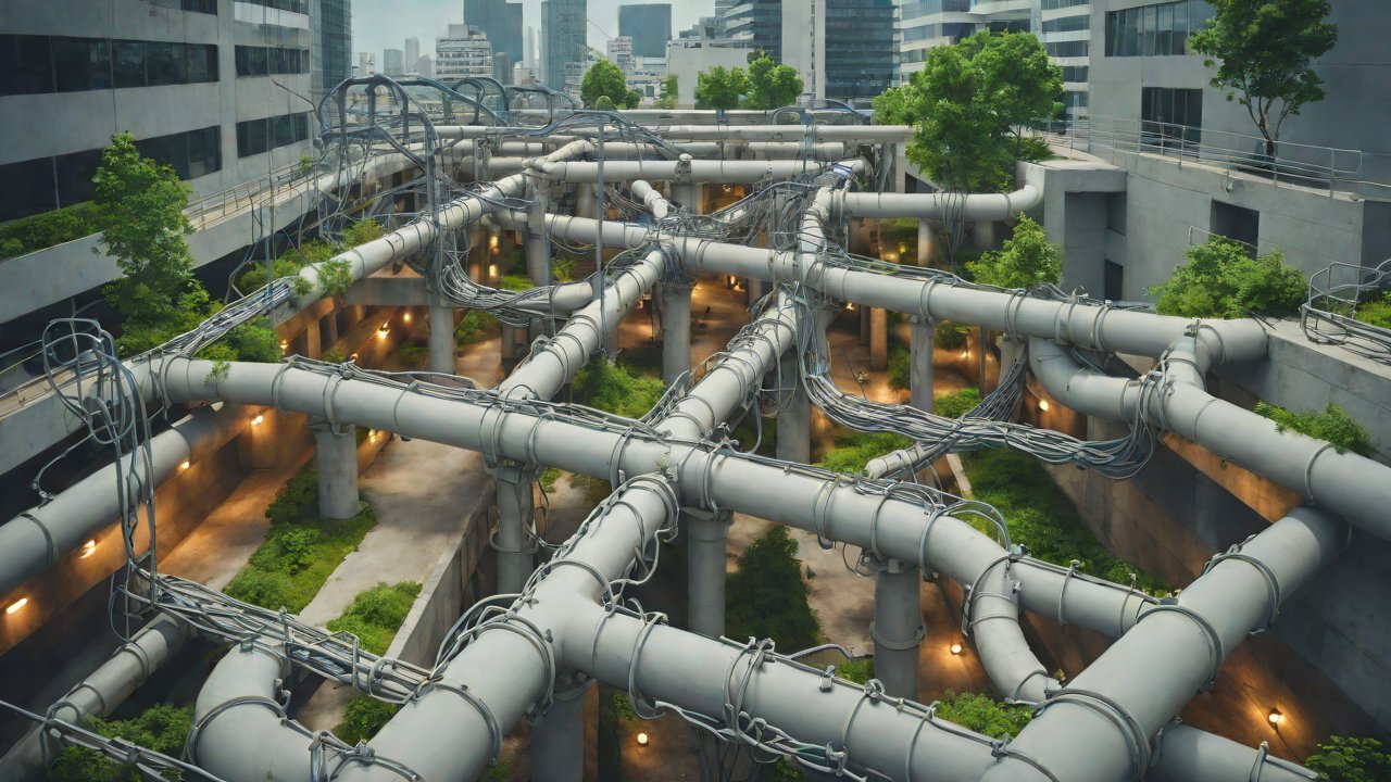 How can sensors avoid interference in the complex underground pipe networks of smart urban greening projects?