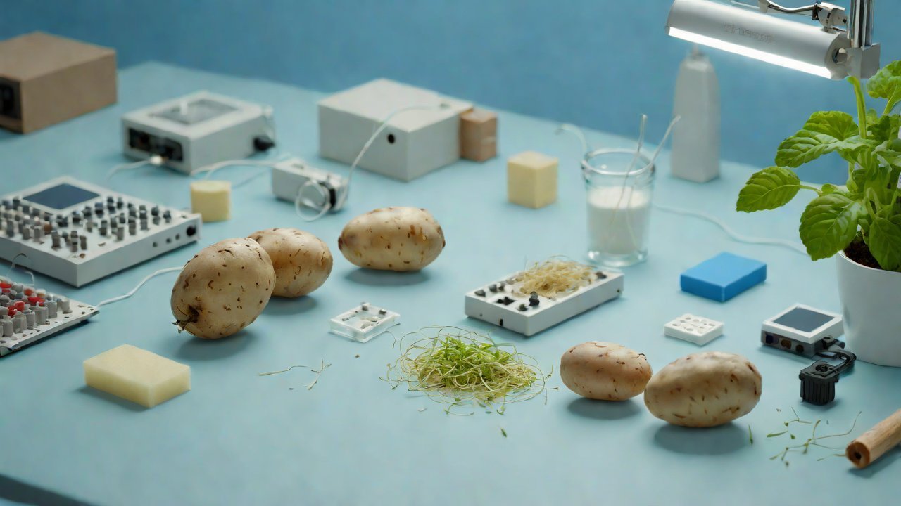 Can the sensor casing be made entirely from potato starch and is completely biodegradable?