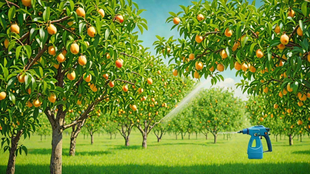 How much pesticide runoff can targeted spraying technology for fruit trees reduce?