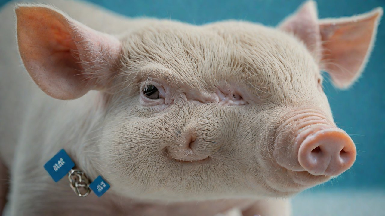 How do blockchain ear tags ensure the immutability of pig records from birth to slaughter?