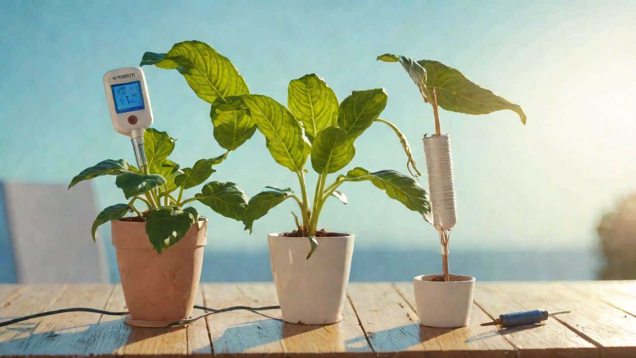 Can this infrared leaf temperature sensor provide earlier warnings of wilting than an air thermometer?