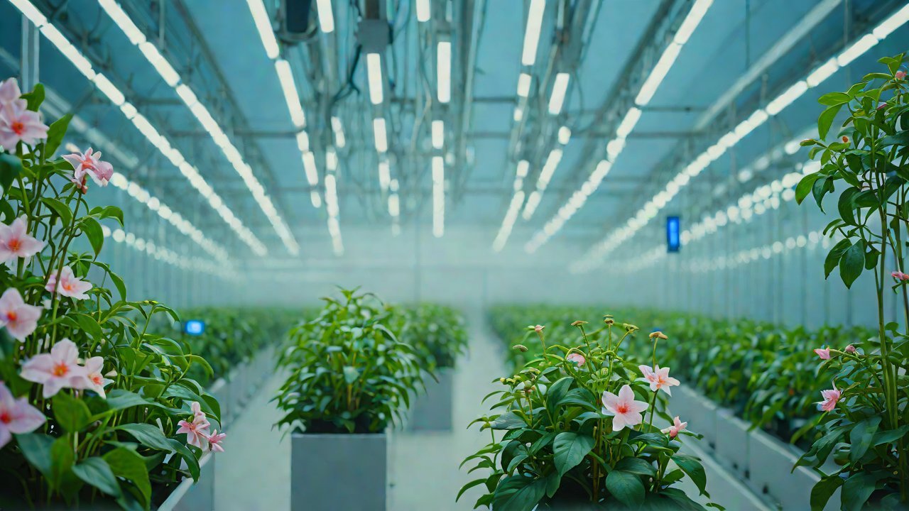 What is the reference value of negative oxygen ion monitoring for the quality of high-end flower greenhouses?