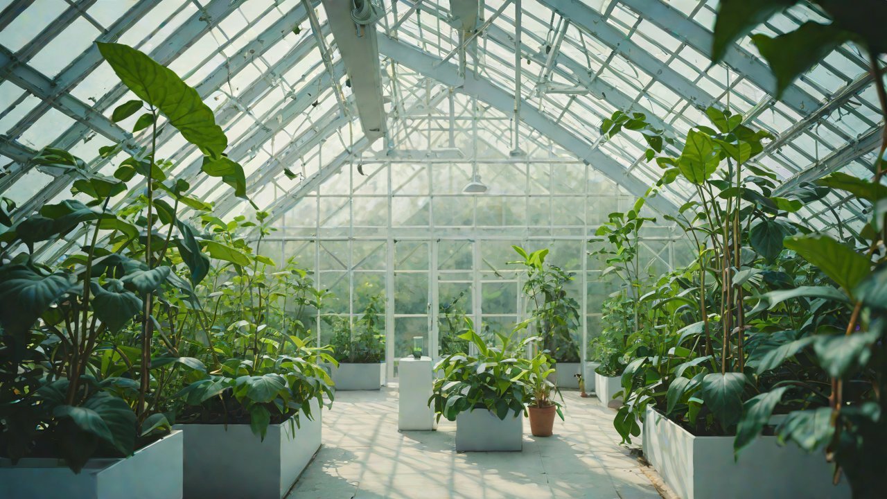 How does the fuzzy control algorithm perform in regulating the large inertia environment of a greenhouse?