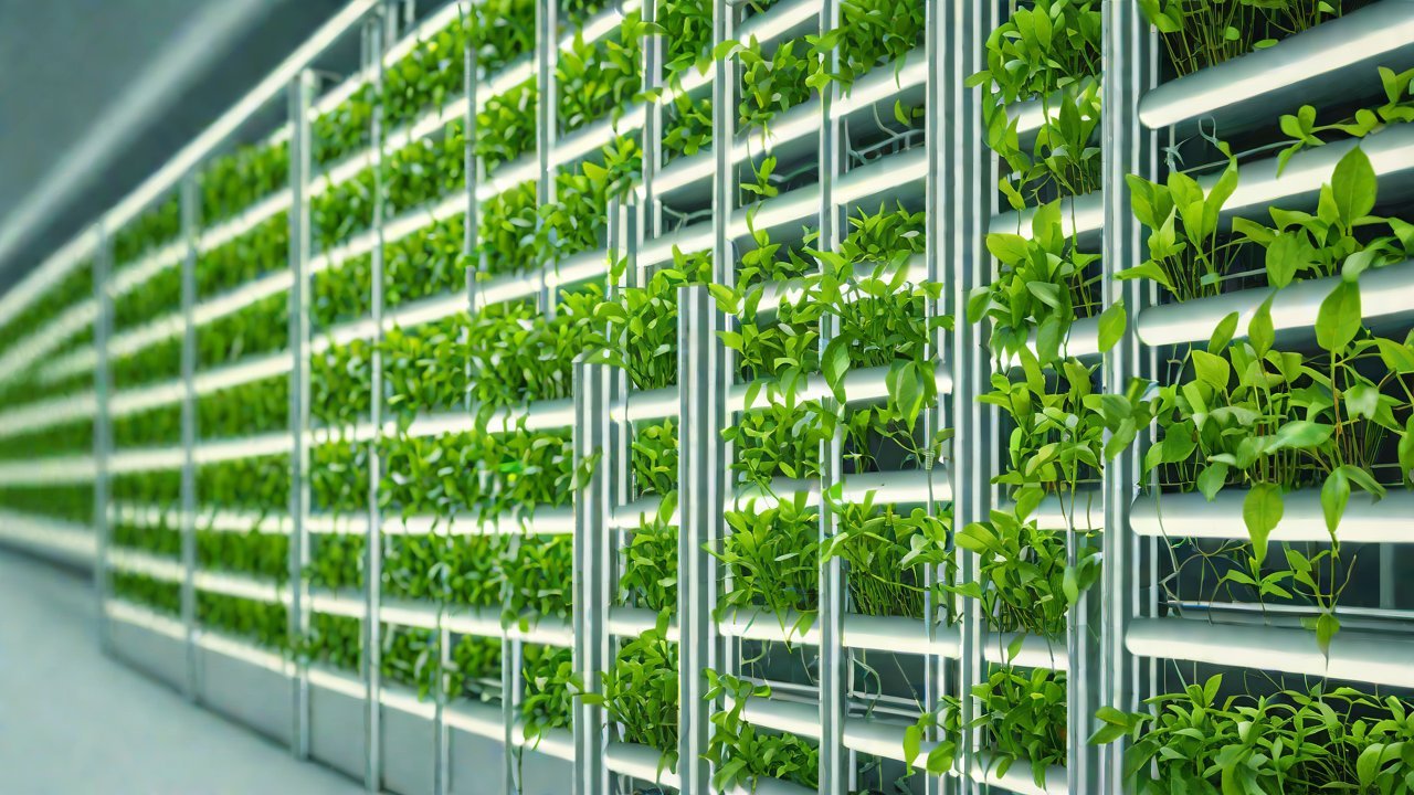 How is vertical wind unevenness in this multi-layered vertical planting rack compensated for through algorithms?