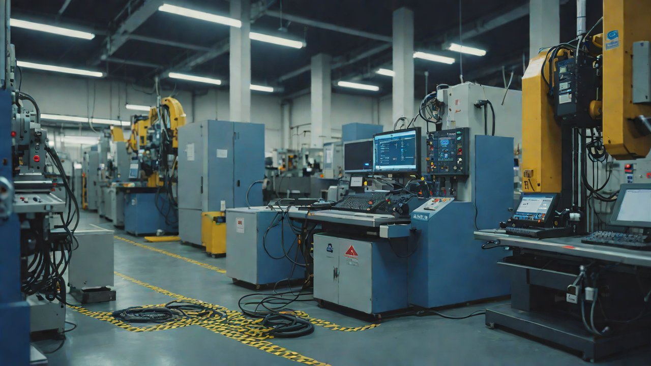 Can unmanned factories autonomously shut down using residual kinetic energy after a complete power outage?