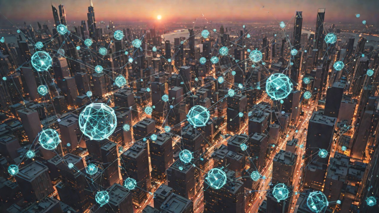 How can this distributed architecture support tens of thousands of devices sharing a single digital world?