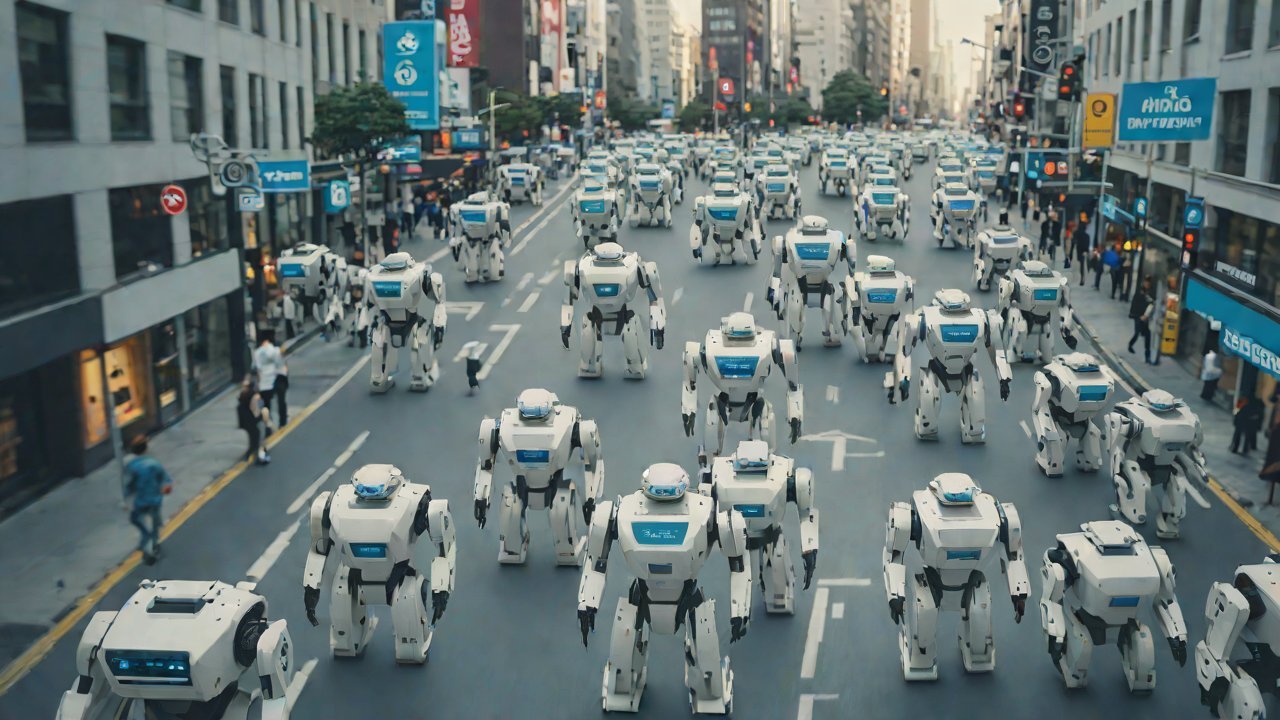 Can this swarm intelligence algorithm allow handling robots to automatically avoid peak times?