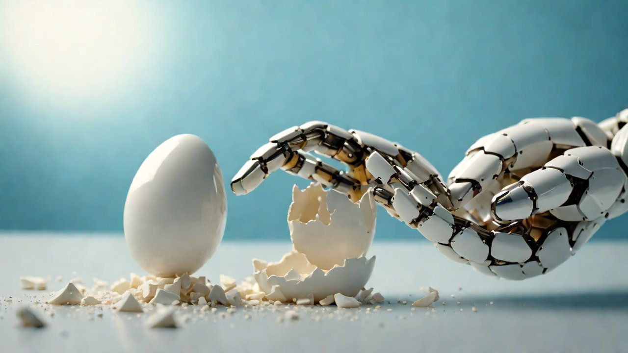 Can a force-feedback-based grasping algorithm pick up a whole raw egg?