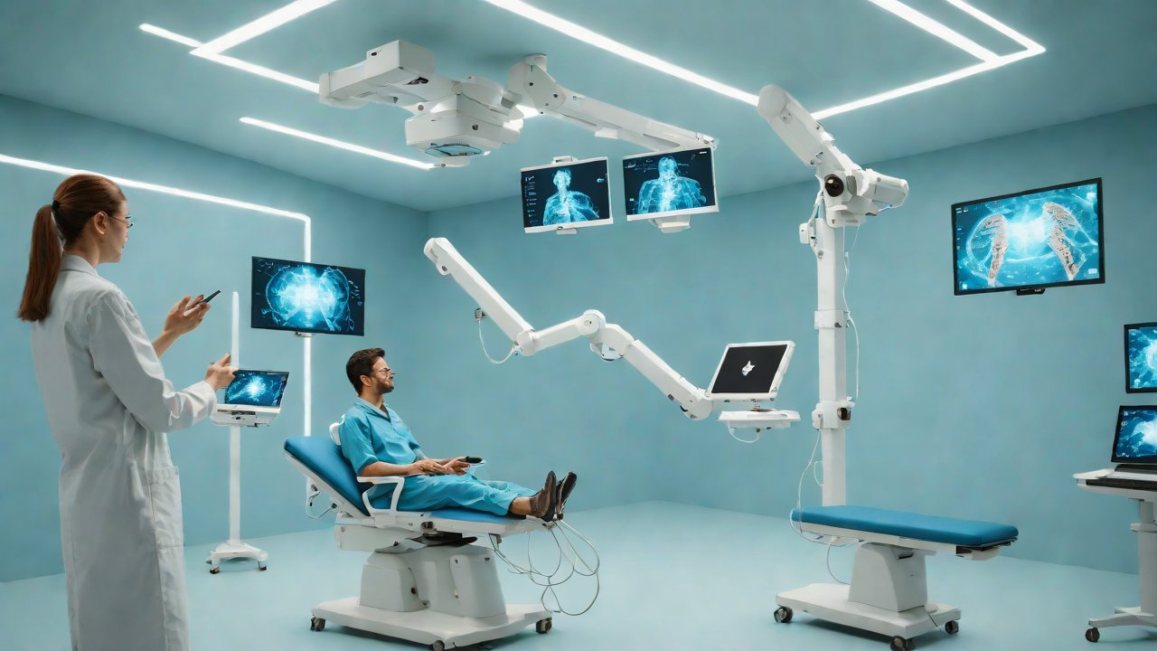 How can this virtual clinic use AR technology to display 3D pathological models?