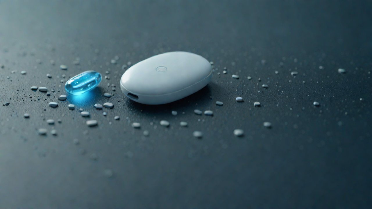 How does the digital pill send a “medication taken” signal after it enters the stomach?