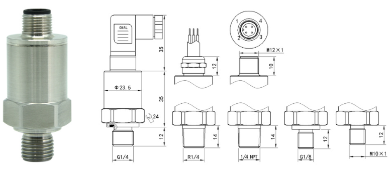 Four-core plug-in low-power pressure sensor size design - IoT sensor manufacturers in China