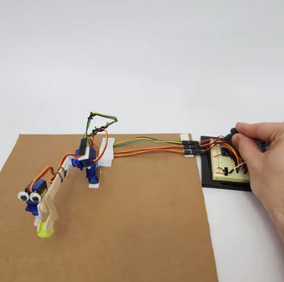 iot project ideas 2023 - Popsicle Stick Robotic Arm with Arduino